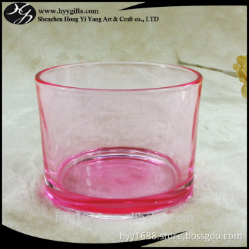 luxury transparent pink candle glass jar for 3-wick candles